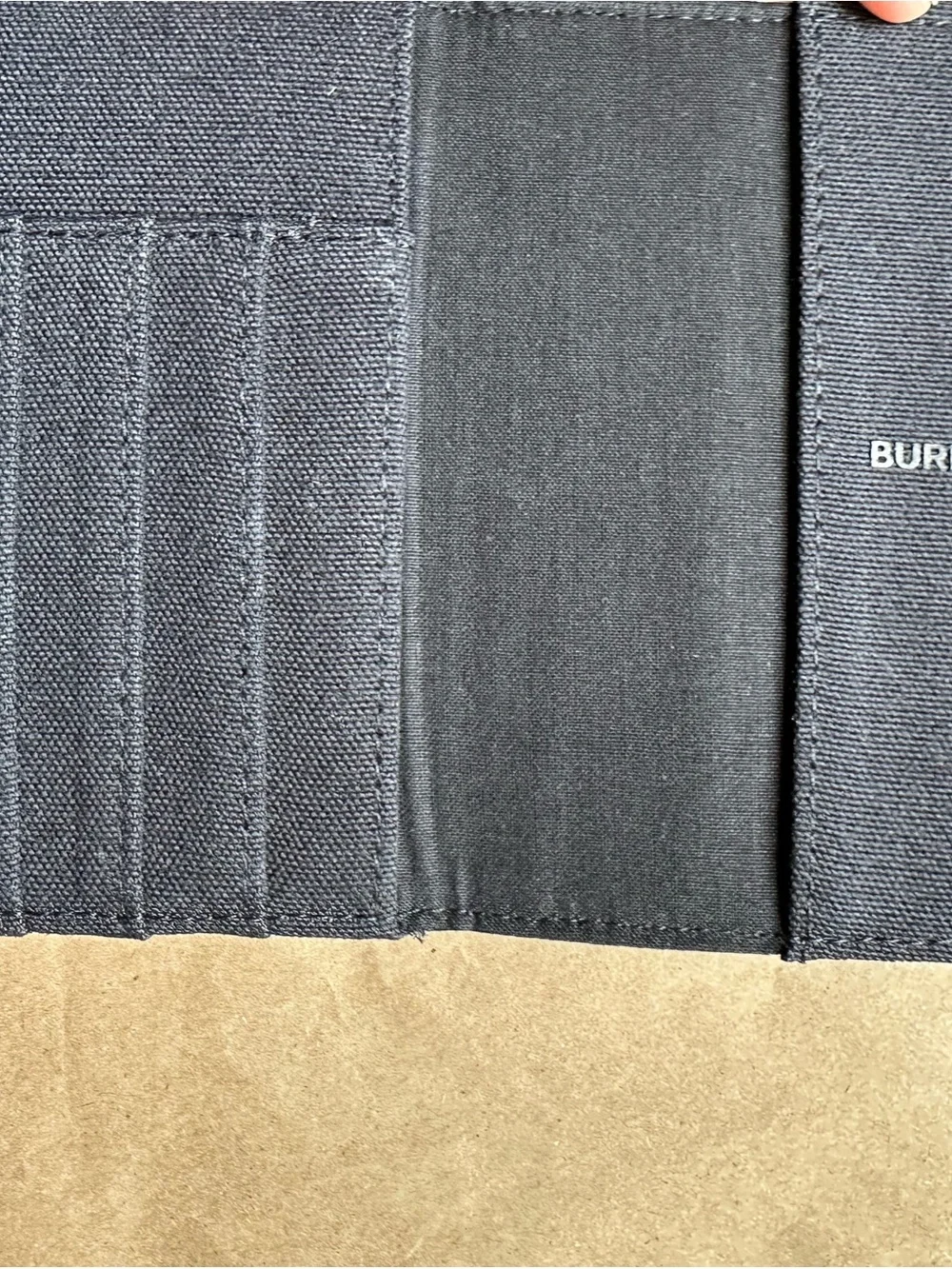 New BURBERRY Black Passport Holder Travel Wallet Canvas Card Case.